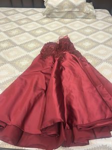 Elegant Maroon Lace Formal Dress