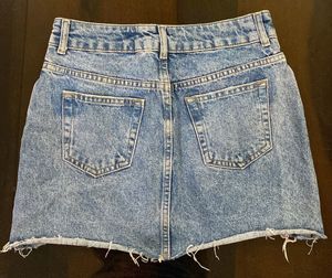 Embroidered Denim Mini Skirt