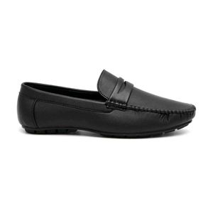 Black Leather Driving Loafers