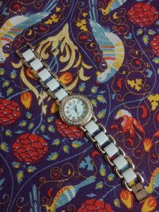 Chic White & Silver Link Watch