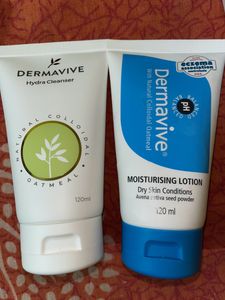Dermavive Dry Skin Moisturiser 120ml  &amp; Dremavive Hydra Cleanser 125ml Combo