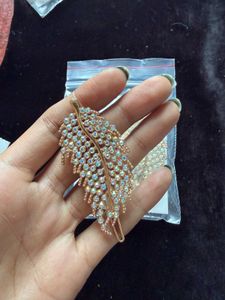feather with diamond clips