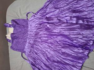 Exquisite Lavender Halter Cape Dress