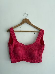 Vibrant Pink Polka Dot Blouse