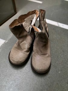 Kids Faux Leather Boots With Bow(2.5-4 yrs)