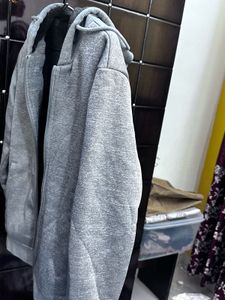 Cozy Grey Fleece Lined Hoodie