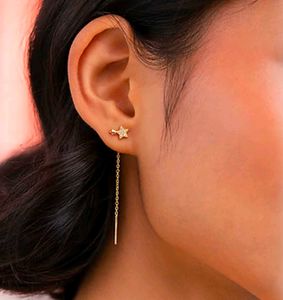 Dainty Butterfly Threader Earrings