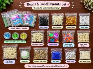 Craft Supplies Kit - Beads, Glitter &amp; Sequins