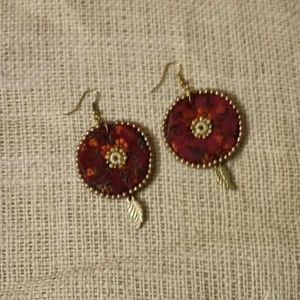 Handcrafted Floral Fabric Earrings