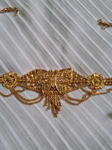 Gold-Plated Indian Bridal Hand Harness