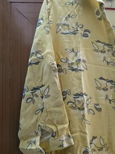 Yellow Coller A Line Dress With Attached Belt