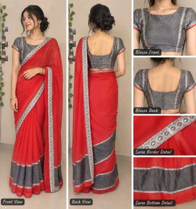 Red Saree with blouse