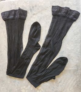 Sheer Black & Nude Stockings - Set of 2