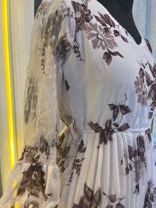 Chic Floral Pleated Midi Dress