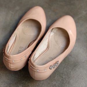 Elegant Nude Pink Heels with Embellishments