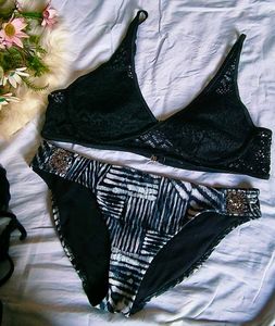Stylish Black Lace Bikini Set