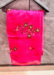 Beautiful Pink Embroidered Saree