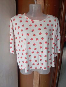 Cute Strawberry Print Top