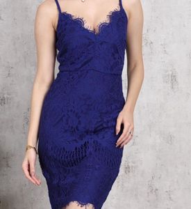 Royal Blue Lace Midi Dress
