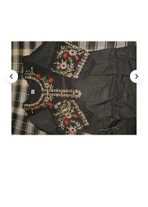 Embroidered Kurta with Floral Design no return