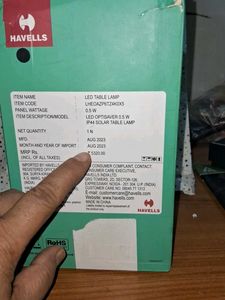 Stylish Black Havells Solar Table Lamp