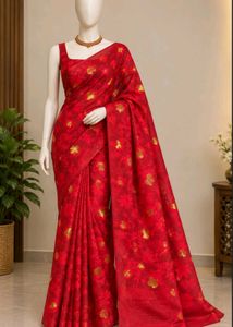 Red Floral Saree