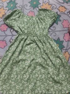 Green Floral Mini Dress