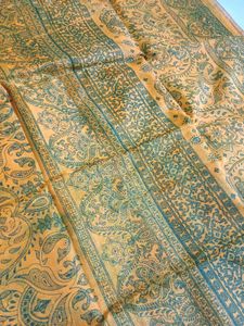 Yellow Organza Printed Saree