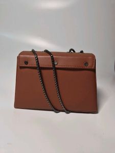 Brown Crossbody Bag with Chain Strap