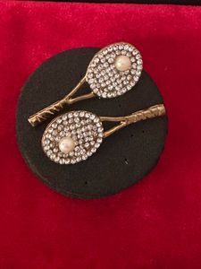 Vintage Rhinestones Tennis Racket brooches