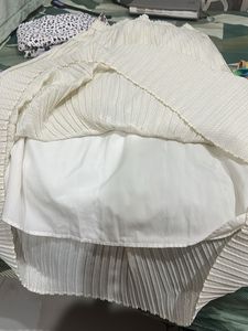 Elegant Pleated White Skirt
