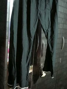 Elegant Black Kurta with White Embroidery