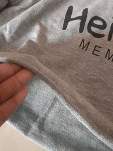 Grey Cropped "Heimish Memory" Sweatshirt