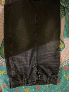 Washed Black Denim skirt &amp; H&amp;m top CO ord set