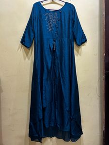Neeru’s Blue Embellished Flared Kurta