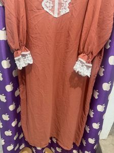 Elegant Terracotta Lace maxi