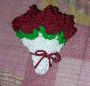 Handmade Crocheted Rose coaster Bouquet