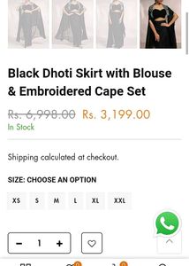 Elegant Black Lehenga Choli with Cape