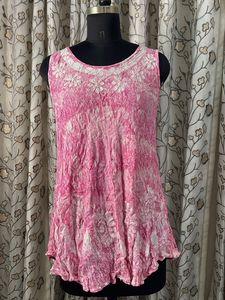 Pink Embroidered Sleeveless Tunic