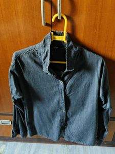 vintage Chic Black Printed Shirt