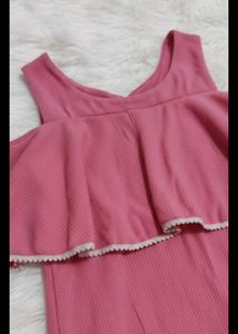 Pink Cold Shoulder Top