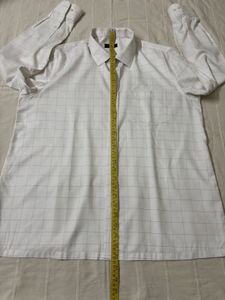 MEN WHITE CHECK FULL SLEEVES FORMAL SHIRT