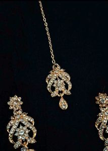 Elegant Gold-Tone CZ Necklace Set