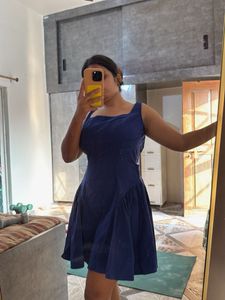 Chic Blue A-Line Mini Dress