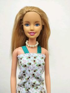 Barbie Doll with Avocado Print Dress