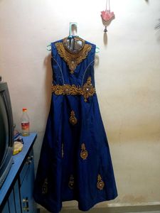 Embroidered Blue Ethnic Gown