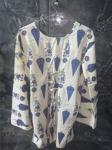 Cream Printed Short Kurti