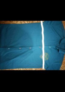 Blue Polo Shirt with Emblem