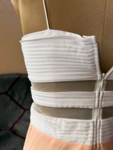 Chic White &amp; Peach Maxi Dress