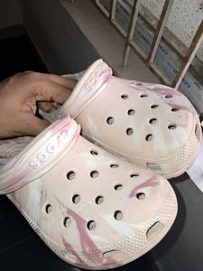 Crocs Pink Marble Swirl Clogs